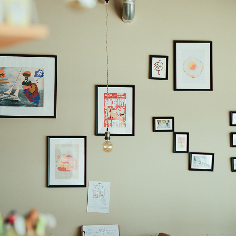 favorite paintings and photos of family memories are displayed.